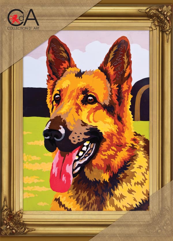 Påtrykt broderikit Collection D`Art "Schäfer" 22x30 cm