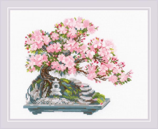 Broderikit Riolis "Blommande bonsai" 30x24 cm