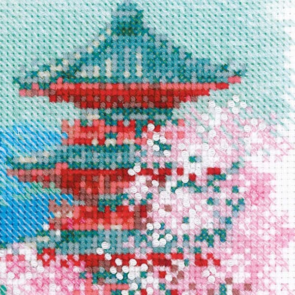 Broderisett Riolis "Sakura. Pagode" 18x24 cm