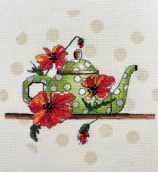 Broderisett Oven "Te-miniatyr" 15x15 cm