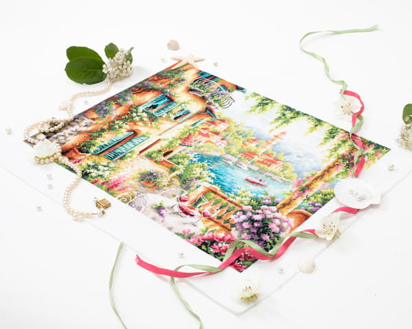 Broderikit Magic Needle "Lombardisk sommar" 40x30 cm