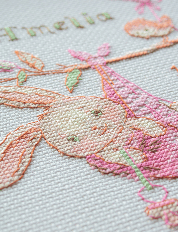 Broderikit Aine "Prøve til pigefødsel" 20x20 cm