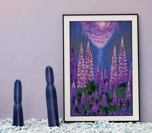 Perlebroderi Abris Art "Månens lys" 24x37cm