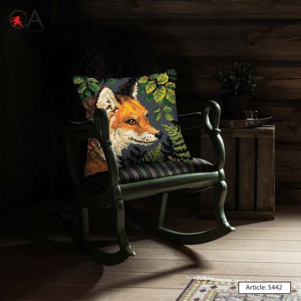 Broderikit Pude Collection D`Art 5442 - "Ræv" 40x40 cm