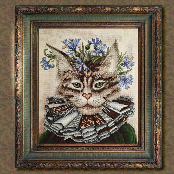 Broderikit RTO "En kat ved navn Blåklint" 24.5x29 cm