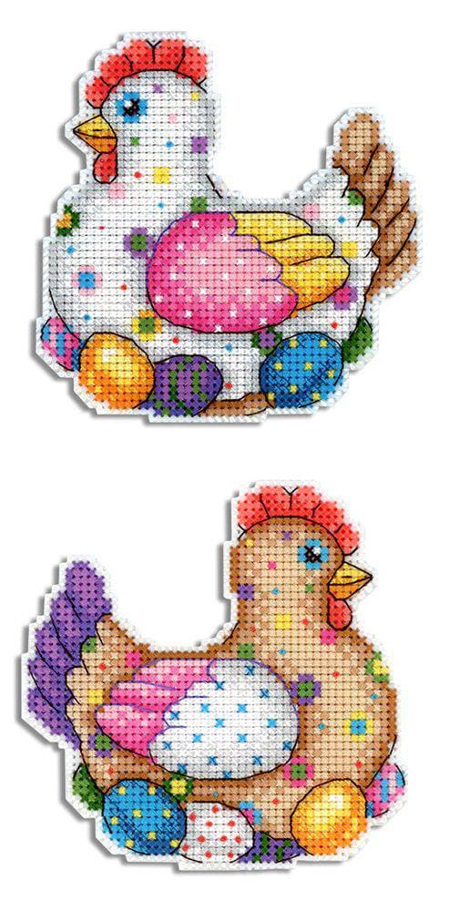 Broderikit plastic canvas MP Studia "Påskhöna" 9x9 cm