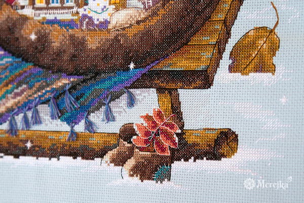 Broderikit Merejka K-107 - "Mysig vinter" 36x36 cm