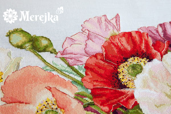 Broderikit Merejka K-33A - "Vallmo" 80x30 cm