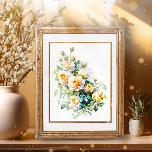 Broderisett Magic Needle "Blomstenes dronning" 26x35 cm