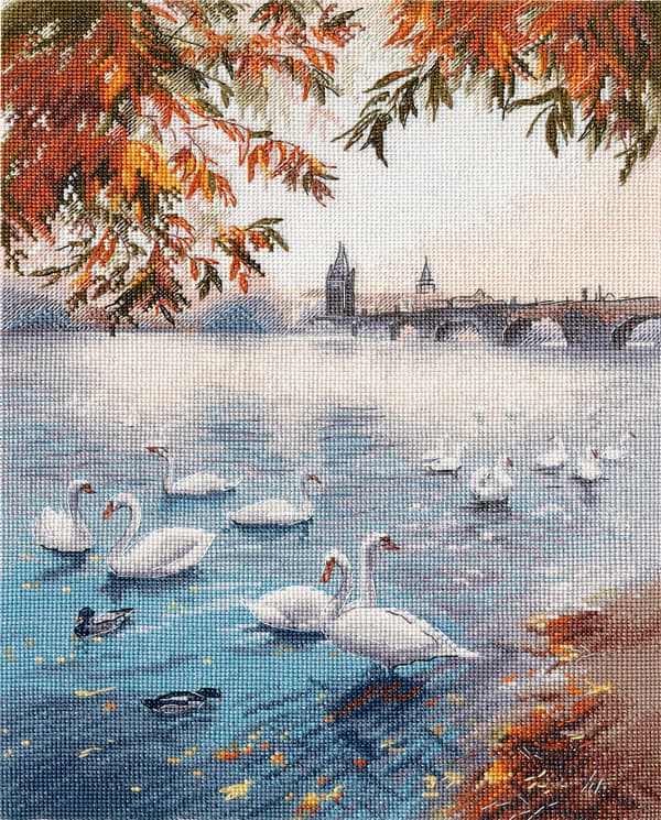 Broderikit Oven "Höststrand" 23x32 cm