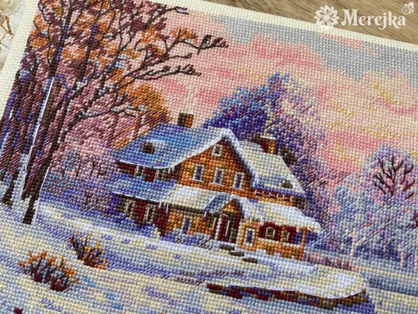 Broderikit Merejka K-240 - "Første sne" 20x29 cm
