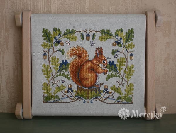 Broderikit Merejka K-146B - "Ekorre" 21x16 cm