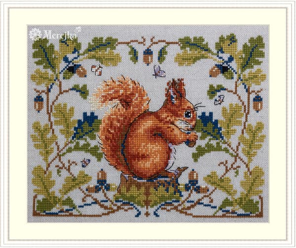 Broderikit Merejka K-146B - "Ekorre" 21x16 cm