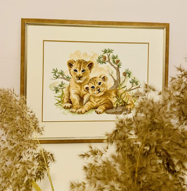 Broderisett Riolis "Savannebarn" 40x30 cm