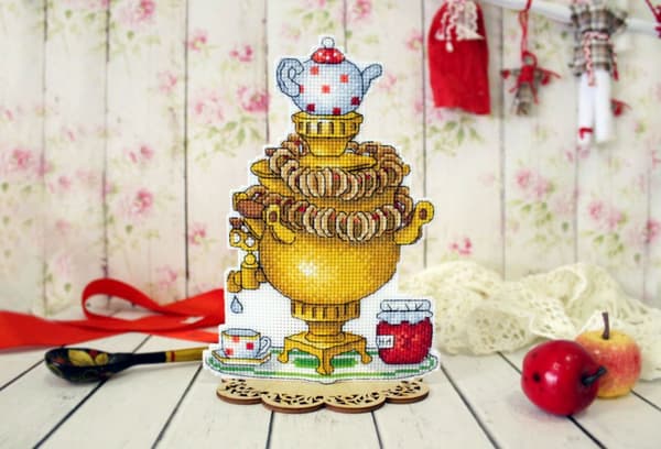 Broderikit plastic canvas MP Studia "Samovar" 12x18 cm