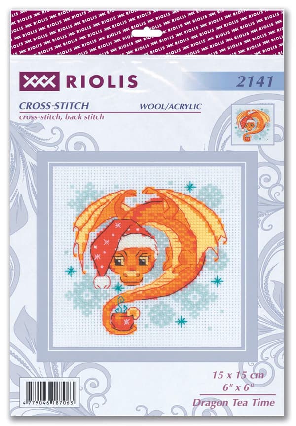 Broderisett Riolis «Drakete-stund» 15x15 cm