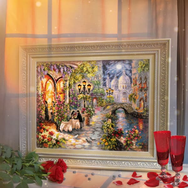 Broderikit Magic Needle "Nattligt rendezvous" 40x32 cm