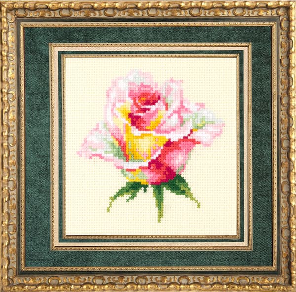 Broderikit Magic Needle "Blommande ros" 11x11 cm