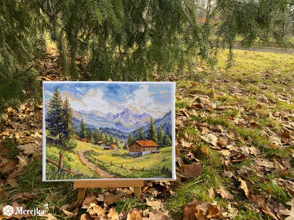 Broderisett Merejka K-244 - "Chamonix-dalen" 30x39,5 cm