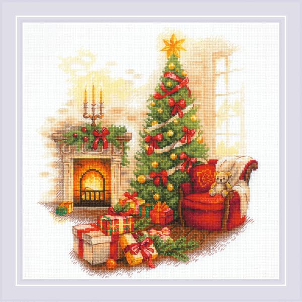 Broderikit med korsstygn - Riolis "Jullugn" 30x30 cm