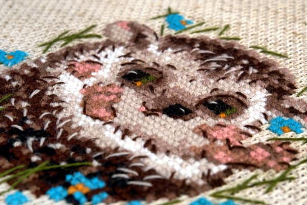 Broderisett Riolis "Liten piggsvin" 13x13 cm