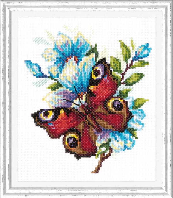 Broderikit Magic Needle "Påfågelsfjäril" 17x17 cm