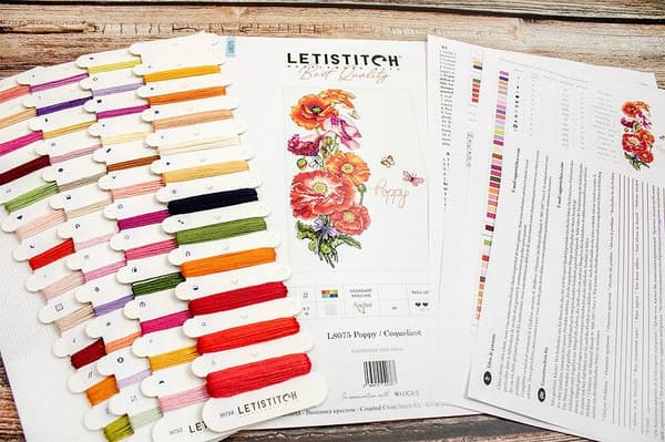 Broderikit LetiStitch L8075 - "Valmue" 22x35 cm