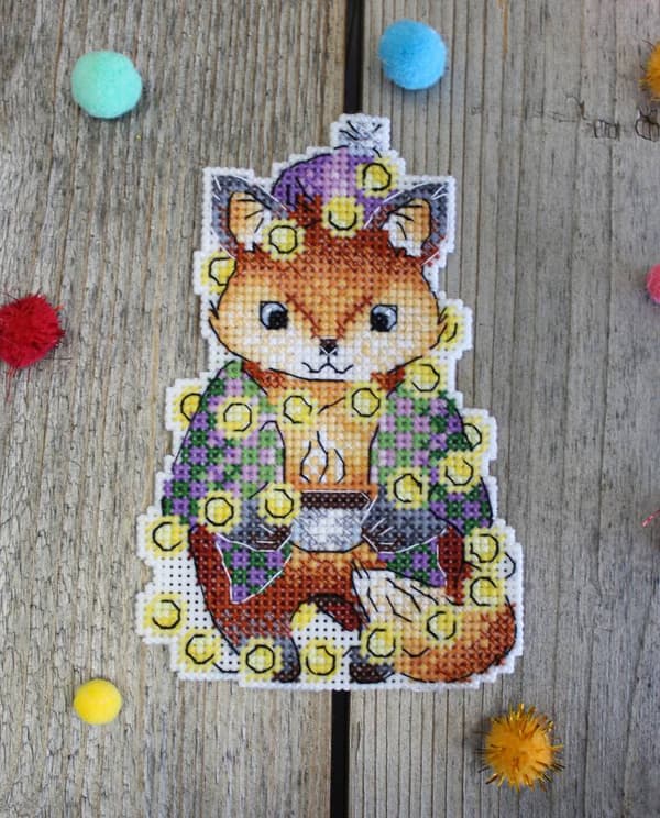 Broderikit plastic canvas MP Studia "Julräv" 8x12 cm