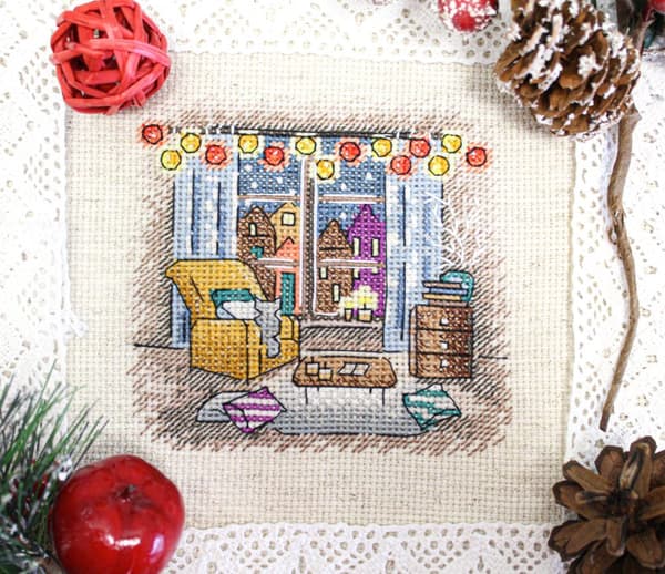 Broderikit MP Studia "Mysig hörna" 11x11 cm