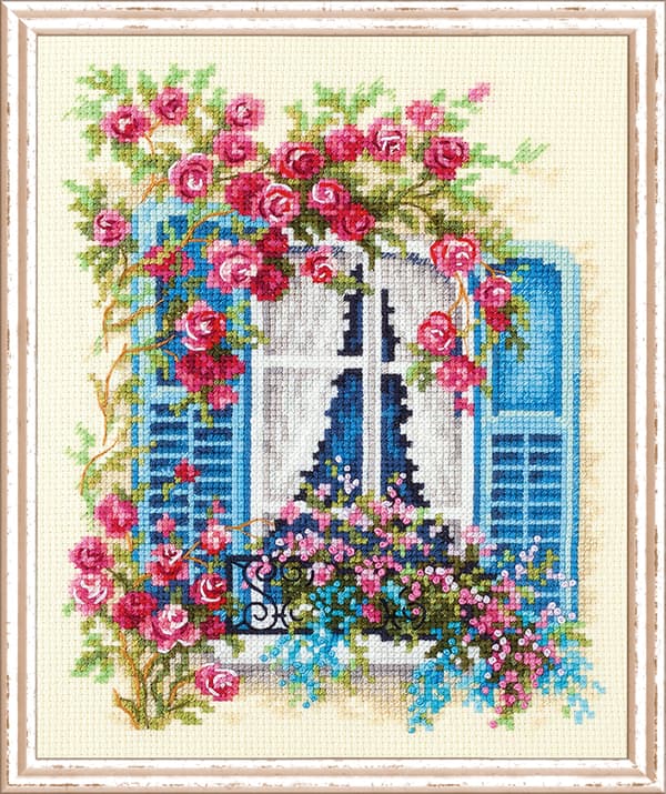 Ristipistopakkaus Magic Needle "Kukkiva ikkuna" 16x21 cm