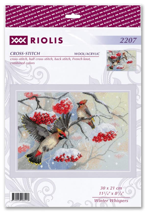 Broderisett med korssting - Riolis "Vinterfisking" 30x21 cm