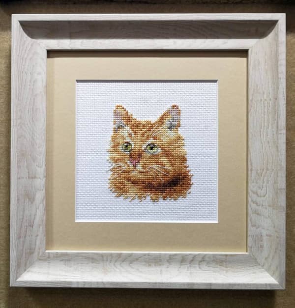 Broderikit Alisa "Dyreportræt. Rød kat" 8x8 cm