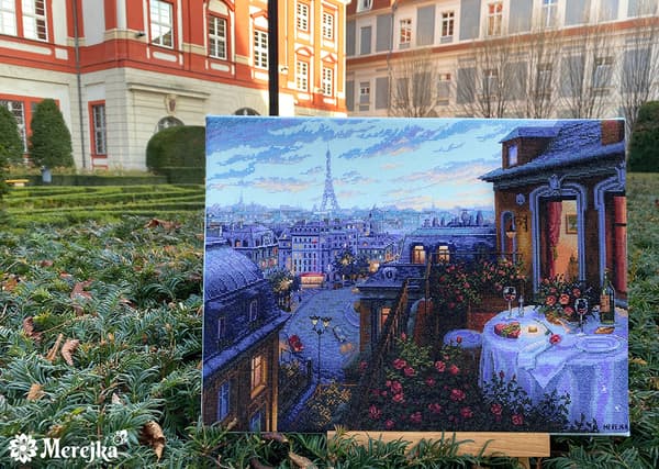 Broderikit Merejka K-188 - "Paris aften Deja Vu" 30x40 cm