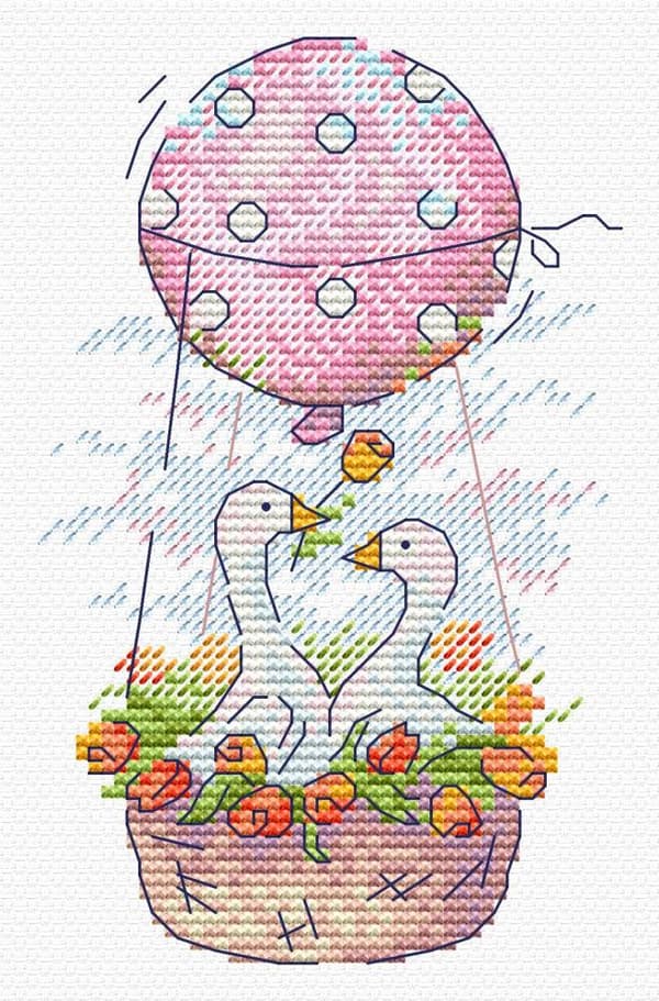 Broderikit MP Studia "Romantisk flygning" 8x13 cm