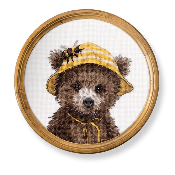 Broderisett Klart "Bjørn birøkter" 14.5x14.5 cm