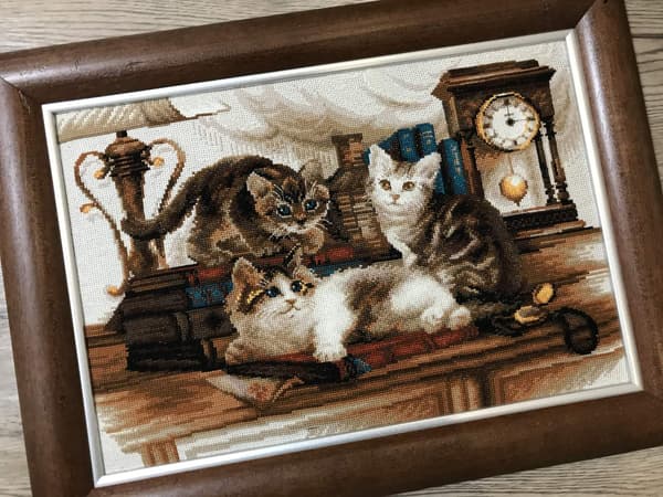 Broderikit Riolis "Luddiga vänner" 40x30 cm