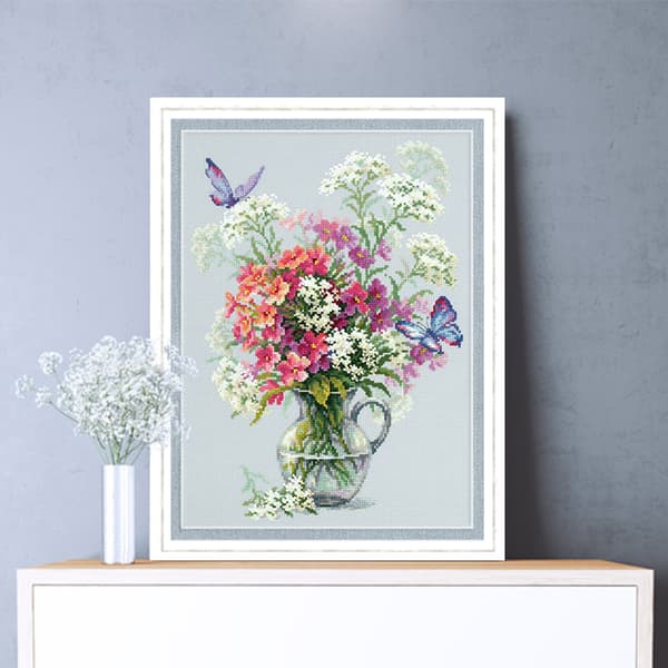 Broderisett Magic Needle "Phlox og ryllik" 24x33 cm