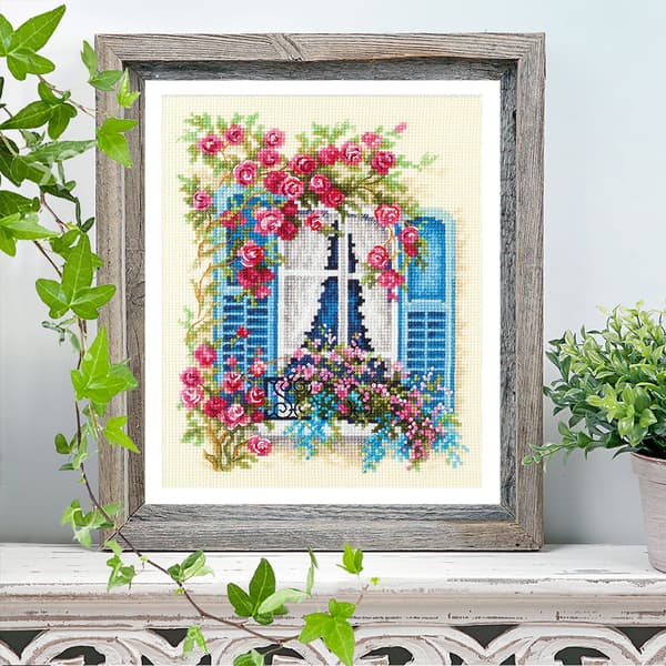Broderisett Magic Needle «Blomstrende vindu» 16x21 cm
