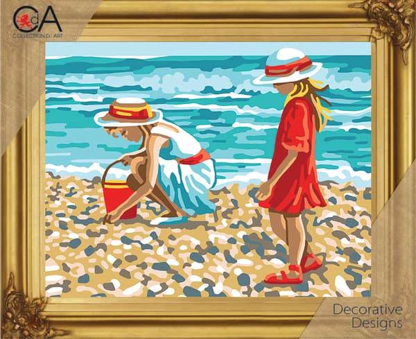 Påtrykt broderikit Collection D`Art "Sommerdag" 22x30 cm