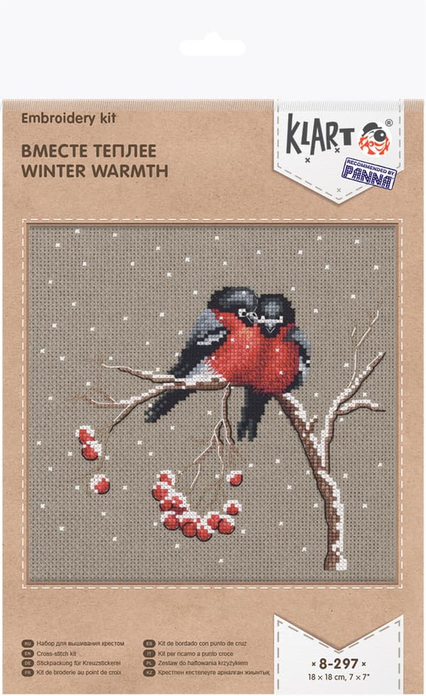 Broderikit Klart "Vintervarme" 18 x 18 cm