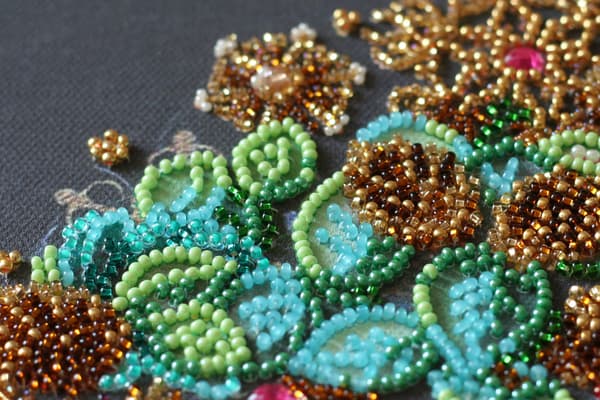 Broderikit med perler Abris Art "Julekrans" 27x38 cm