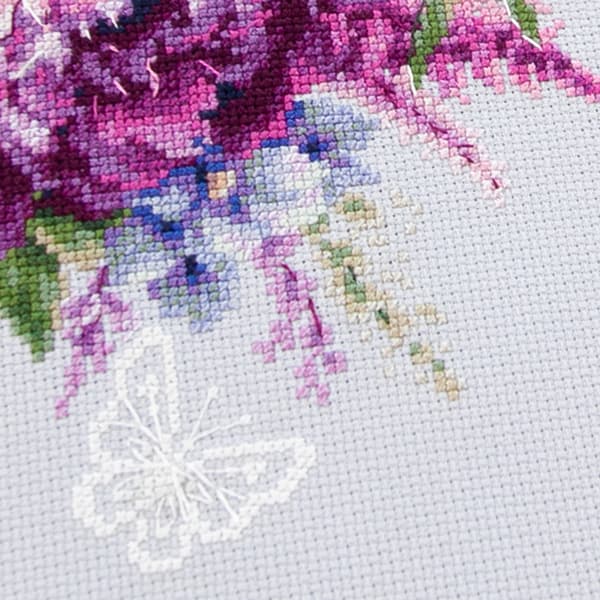 Broderisett Magic Needle "Lilla silkepioner" 19x27 cm