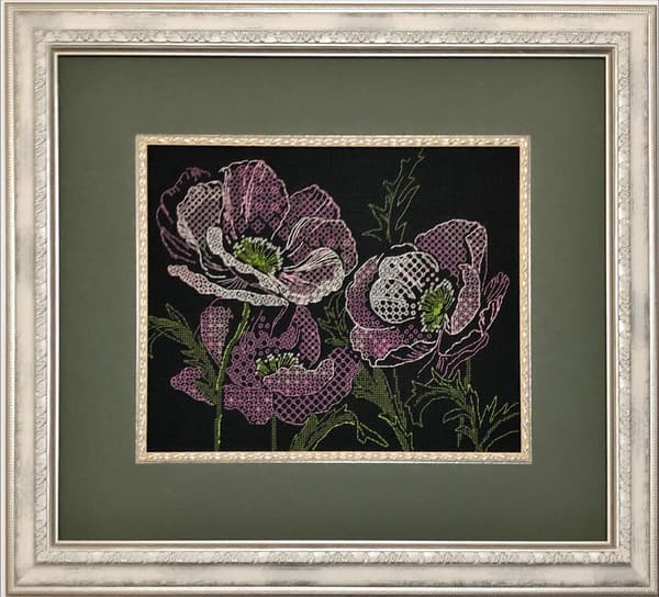 Broderikit Riolis "Spetsvallmo" 30x24 cm