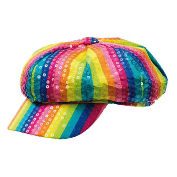 Regnbågskeps / Keps med Paljetter - Regnbåge multicolor