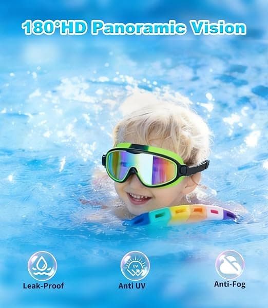 Simglasögon 2-pack Anti-Fog UV-skydd Poolvatten Barn Simglasögon för 3-15 år