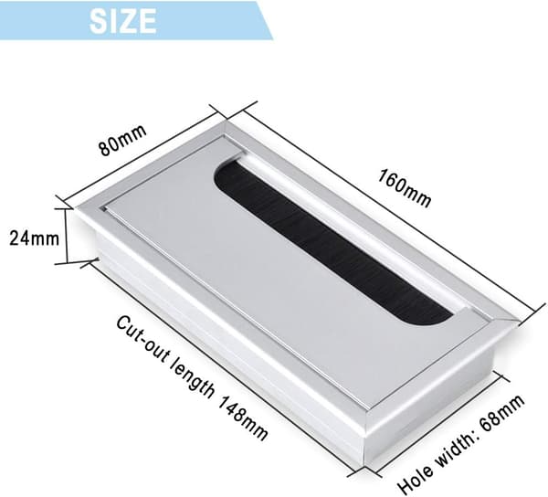 Set med 2 kabelgenomföringar - Aluminium - 160 x 80mm