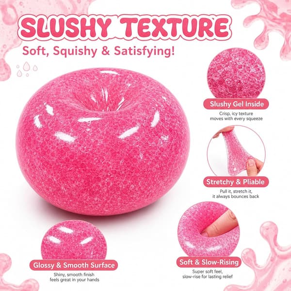 Lyserød Slushy Æble Squishy, Slushy Fidget Værktøj til Skrivebordsdekoration