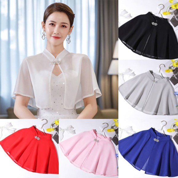 Bride Cape Chiffong Sjal VIT white