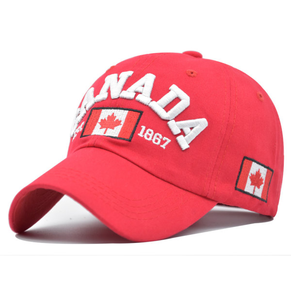 Vår- och sommarhatt Maple Leaf cap Canad par hattar Peaked Cap City utomhus solhatt White Adjustable