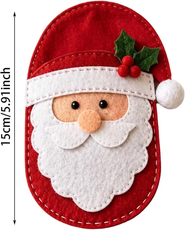 2 stk. julebestikkholder i filt for DIY-samling, håndlaget julebestikk